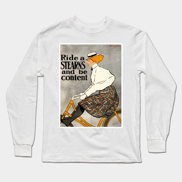 Stearns Bicycles - Vintage Advertising Poster Design Long Sleeve T-Shirt by Naves